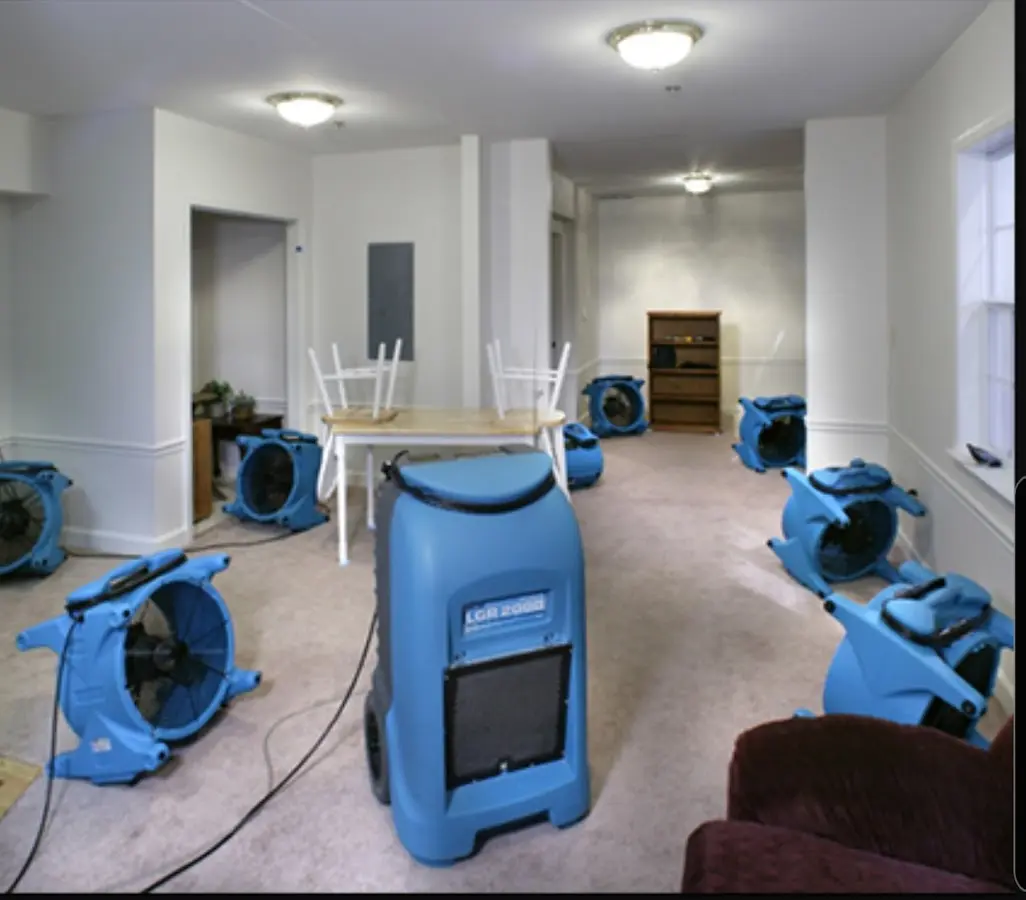 Air movers and dehumidifier setup for Water Extraction & Removal in Everman